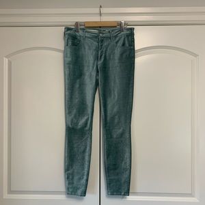 ❤️Pilcro High Rise Skinny Velvet Pant Blue Green
